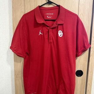 Jordan Men's Crimson Polo with OU Logo